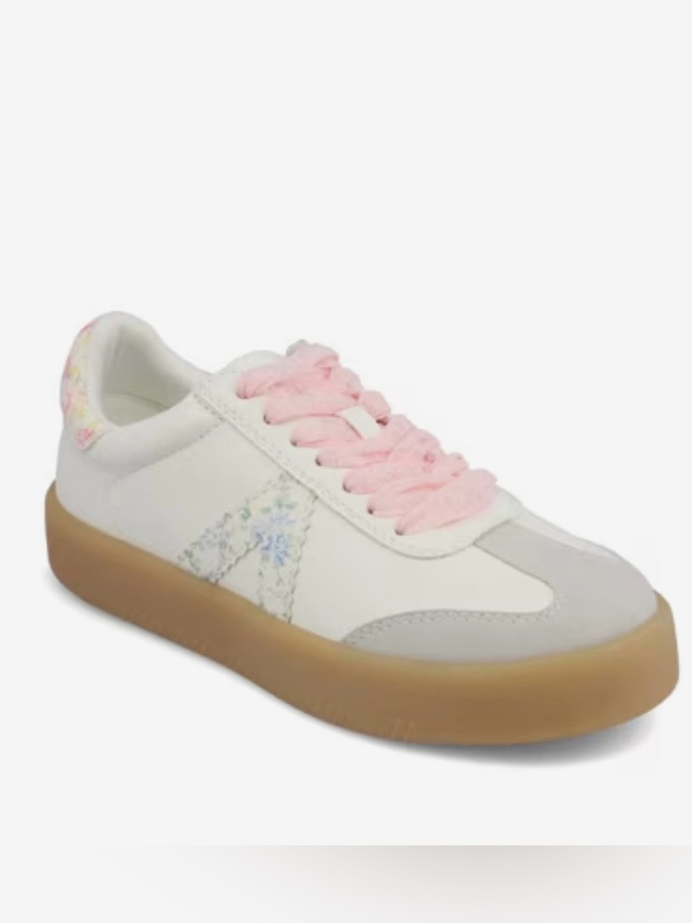 MIA White Sneakers with Pink Laces